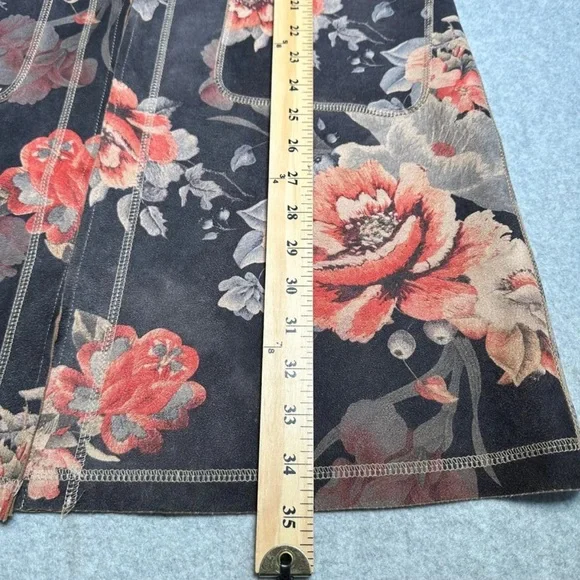 MONARC | Anthropology Faux Suede Floral Open Front Cardigan Size XS - Picture 4 of 9